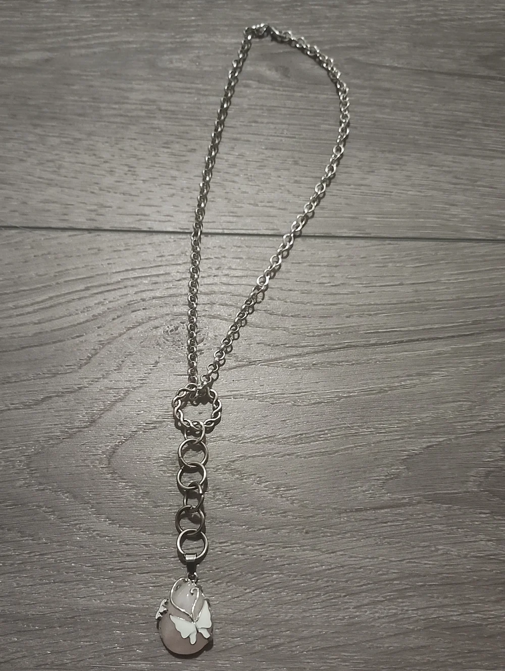 Handcrafted Silver Butterfly Moon Choker